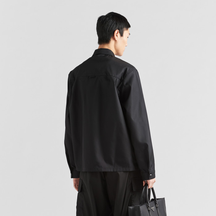 NIGO Prada Re-Nylon Men's Spring/Fall Fashion Casual Solid Color Collared Single Button Nylon Jacket Shirt #nigo78762