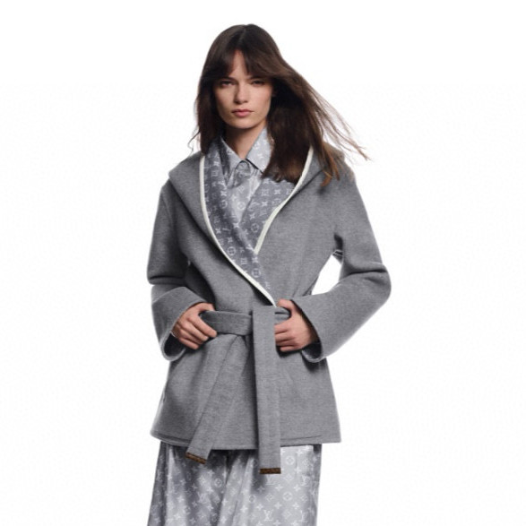NIGO Louis Vuitton Women's Fall/Winter Fashion Classic V-Neck Reversible Jacquard Pattern Hooded Short Coat Jacket #nigo78748