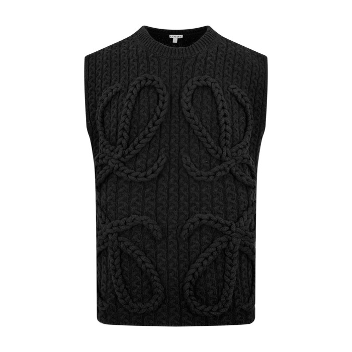 NIGO Loewe Women's High-Street Crew Neck Sleeveless Wool Vest Spring/Fall Logo Knit Sweater #nigo81567