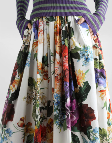 NIGO Dolce&Gabbana Women's Bouquet Flower-Print Summer Casual Wide Skirt Resort-Style Solid Color Skirt Ngvp #nigo2376