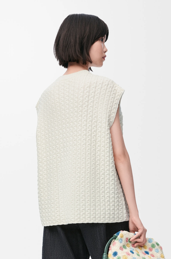 NIGO Loewe Women's High-Street Crew Neck Sleeveless Wool Vest Spring/Fall Logo Knit Sweater #nigo81567