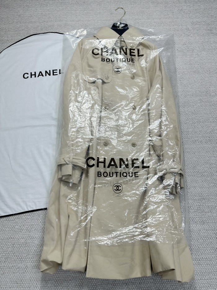 NIGO Chanel Women's Spring/Fall Casual Double Breasted Collared Long Print Trench Coat with Elastic Waistband Jacket #nigo78777