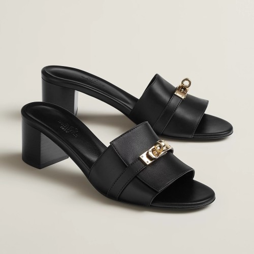 NIGO Hermes Women's Summer Fashion Casual Round Toe Chunky Heel Leather Gigi Kelly High Heel Sandals Shoes #nigo78798