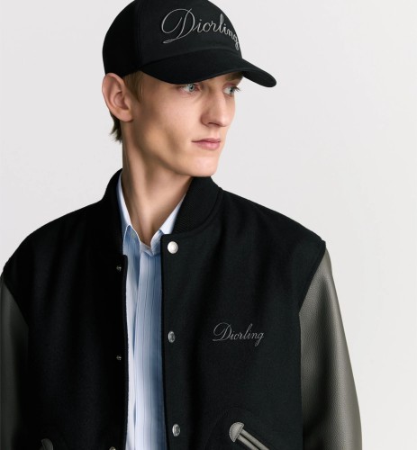 NIGO Dior Men's Spring/Fall Casual Fashion Crew Neck Single-Button Wool Tweed Jacket Leather Baseball Jacket #nigo78774