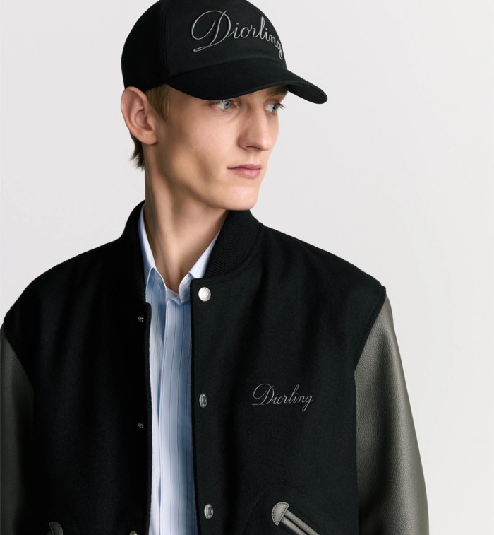NIGO Dior Men's Spring/Fall Casual Fashion Crew Neck Single-Button Wool Tweed Jacket Leather Baseball Jacket #nigo78774