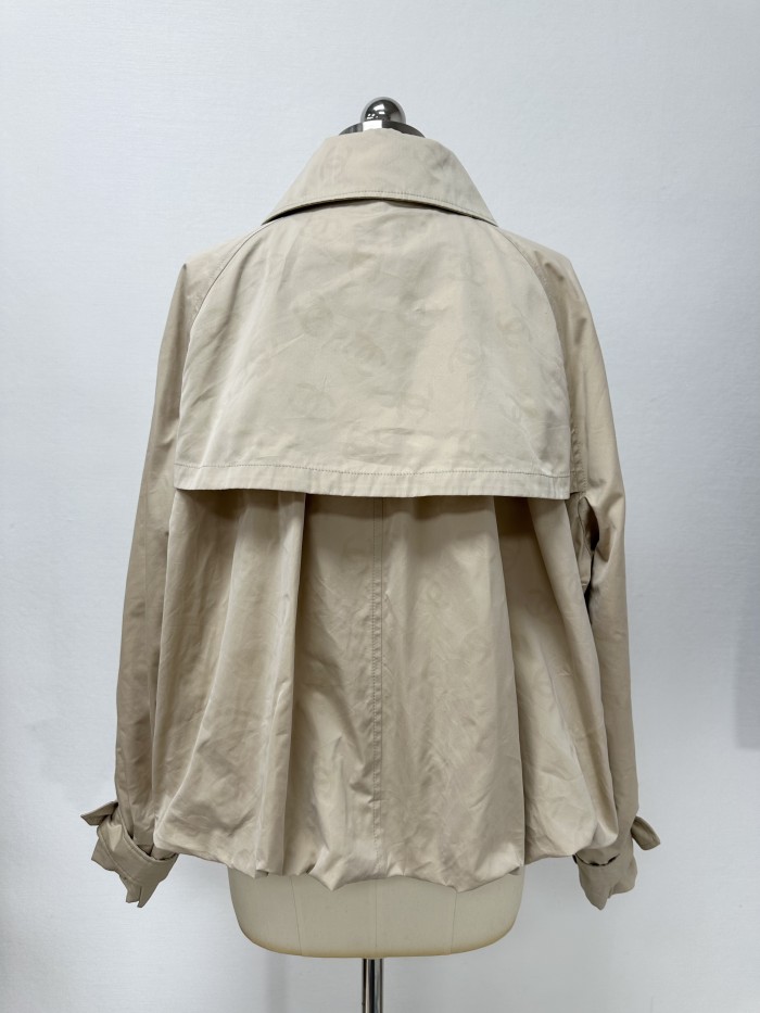 NIGO Chanel Women's Spring/Fall Fashion Casual Lapel Double Breasted Printed Short Trench Coat Jacket #nigo78777