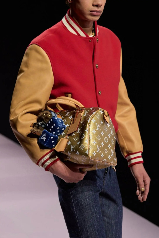 NIGO Louis Vuitton VVN Men's Spring/Fall Fashion Casual Baseball Collar Single-Breasted Wool Flannel Jacket Leather Jacket #nigo78795