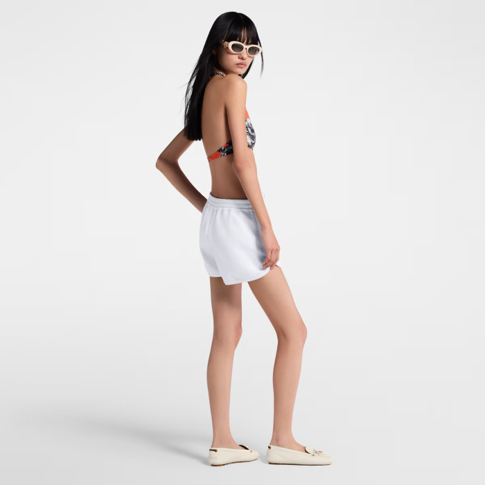 NIGO Louis Vuitton Women's Spring/Summer/Fall Leather-Detailed Zipper Cotton Long-Sleeve Hooded Sweatshirt Casual Solid-Color Drawstring Joggers Shorts Ngvp #nigo2383