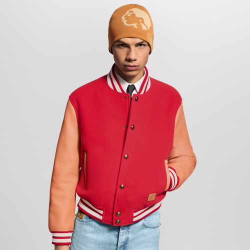 NIGO Louis Vuitton VVN Men's Spring/Fall Fashion Casual Baseball Collar Single-Breasted Wool Flannel Jacket Leather Jacket #nigo78795