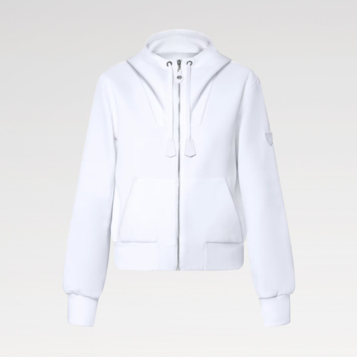 NIGO Louis Vuitton Women's Spring/Summer/Fall Leather-Detailed Zipper Cotton Long-Sleeve Hooded Sweatshirt Casual Solid-Color Drawstring Joggers Shorts Ngvp #nigo2383