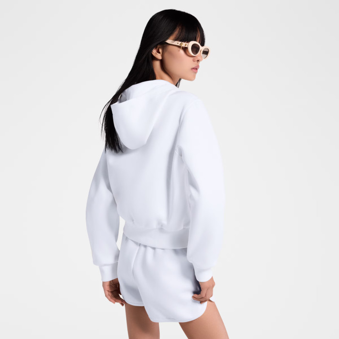 NIGO Louis Vuitton Women's Spring/Summer/Fall Leather-Detailed Zipper Cotton Long-Sleeve Hooded Sweatshirt Casual Solid-Color Drawstring Joggers Shorts Ngvp #nigo2383