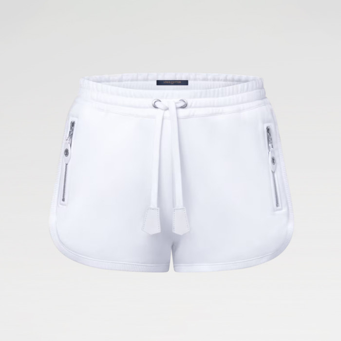 NIGO Louis Vuitton Women's Spring/Summer/Fall Leather-Detailed Zipper Cotton Long-Sleeve Hooded Sweatshirt Casual Solid-Color Drawstring Joggers Shorts Ngvp #nigo2383