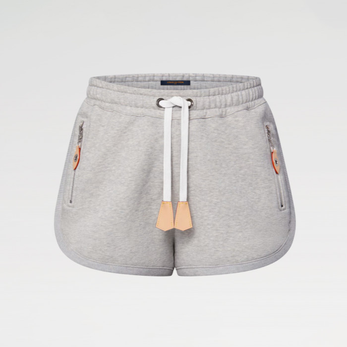 NIGO Louis Vuitton Women's Spring/Summer/Fall Leather-Detailed Zipper Cotton Long-Sleeve Hooded Sweatshirt Casual Solid-Color Drawstring Joggers Shorts Ngvp #nigo2383