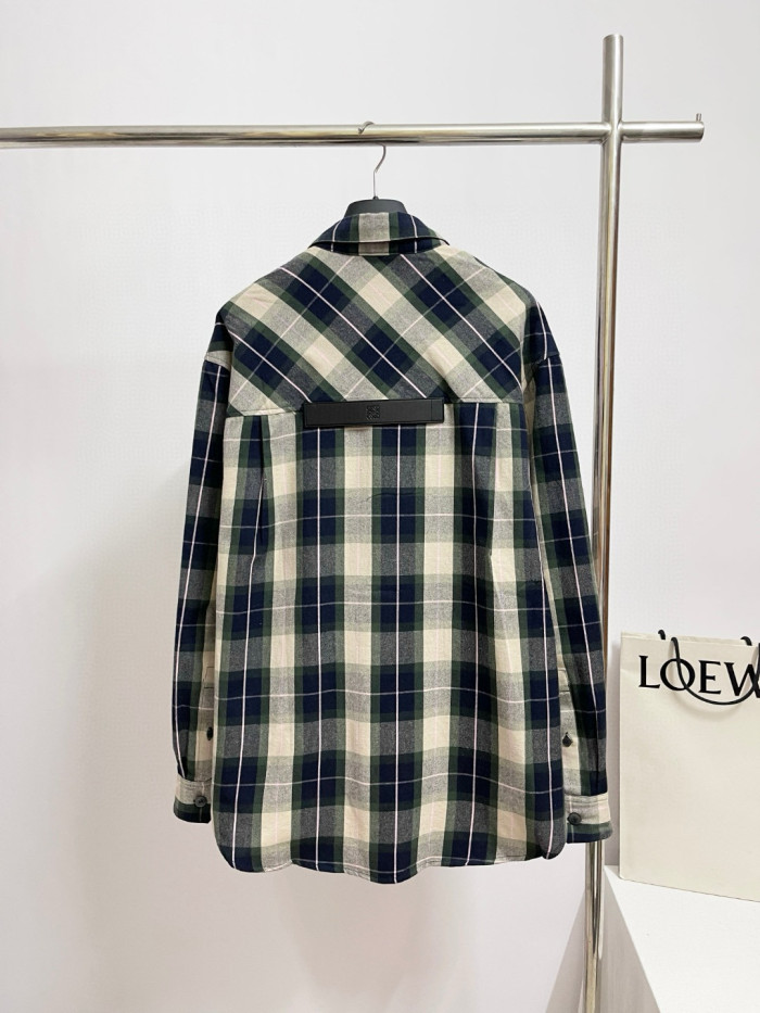 NIGO Loewe Men's And Women's Spring/Fall Fashion Casual Checkered Collared Single Breasted Long Sleeve Shirt #nigo78827