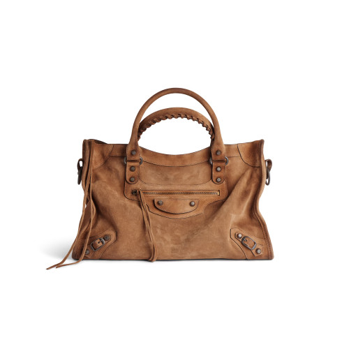 NIGO Balenciaga LE CITY Medium Handbag Women's Fashion Luxury Solid-Colour Suede Tote Bag Crossbody Bag Bags 8230582AB2A1143 Ngvp #nigo2434