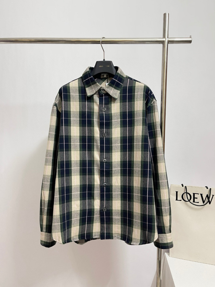 NIGO Loewe Men's And Women's Spring/Fall Fashion Casual Checkered Collared Single Breasted Long Sleeve Shirt #nigo78827