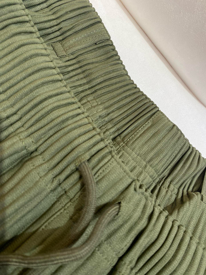 NIGO Issey Miyake Men's Spring/Fall Fashion Casual Solid Color Pleated Design Elastic Waistband Straight-Leg Pants #nigo78831