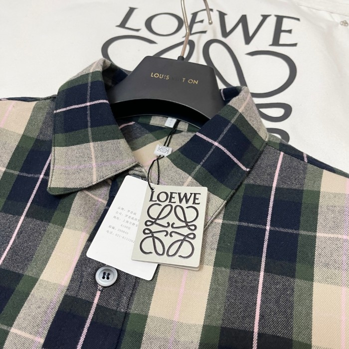NIGO Loewe Men's And Women's Spring/Fall Fashion Casual Checkered Collared Single Breasted Long Sleeve Shirt #nigo78827