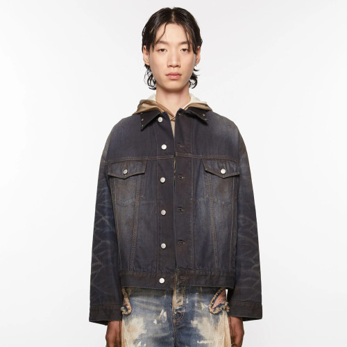 NIGO Acne Studios Men's & Women's Spring/Fall Vintage Faded Collar Embroidered Loose-Fit Solid-Color Cotton Single-Breasted Denim Jacket Ngvp #nigo2388
