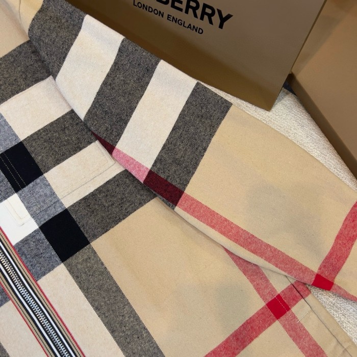 NIGO Burberry Men's and Women's Fashion Casual Collared Zipper Striped Pattern Shirt Jacket #nigo78834