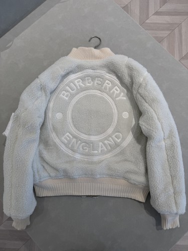 NIGO Burberry Men's Winter Fashion Casual Baseball Collar Zipper Shearling Reversible Jacket #nigo78835