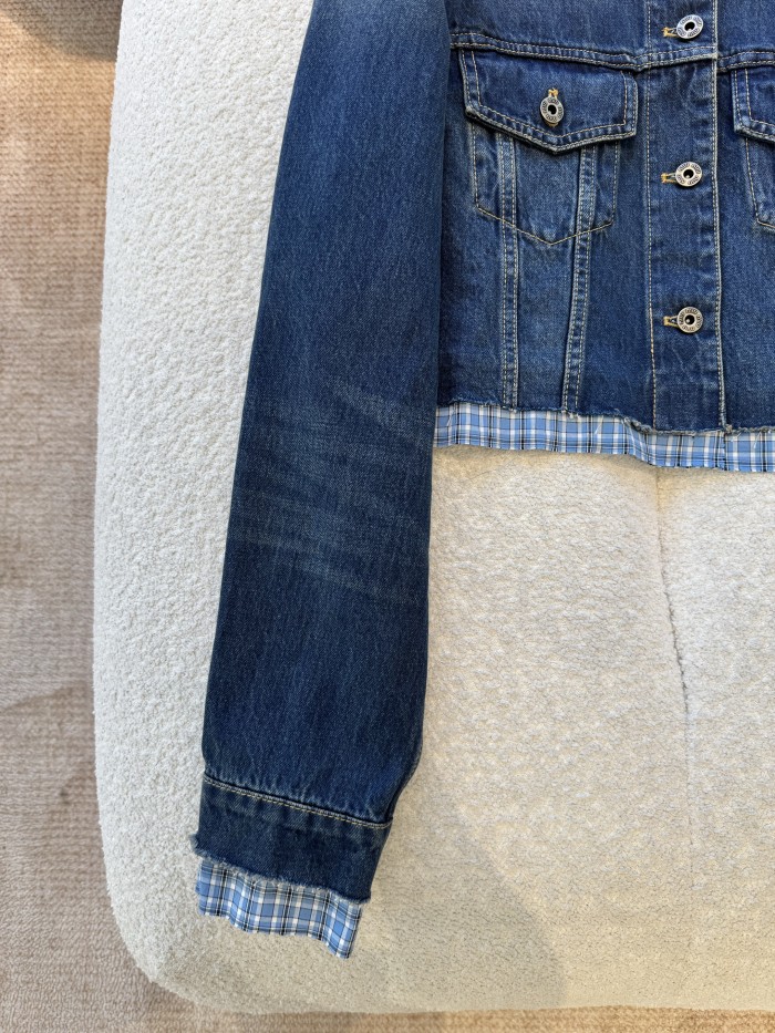 NIGO MiuMiu Women's Spring/Fall Fashion Casual Lapel Single-Breasted Patchwork Denim Jacket #nigo78836