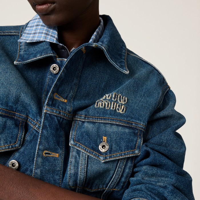 NIGO MiuMiu Women's Spring/Fall Fashion Casual Lapel Single-Breasted Patchwork Denim Jacket #nigo78836