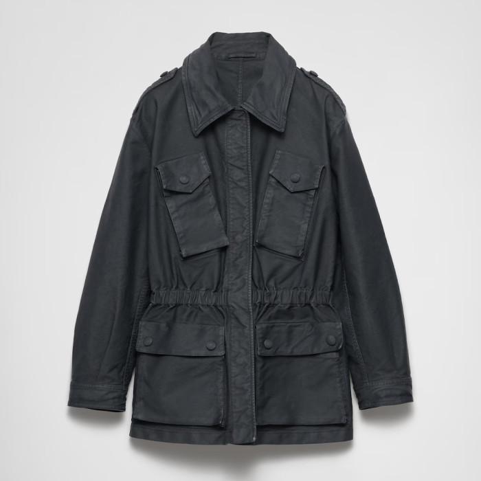 NIGO Prada Women's Vintage Cotton Hunting Jacket Spring/Fall High-Waisted Solid Color Multi-Pocket Single-Breasted Workwear Trench Coat Ngvp #nigo2393