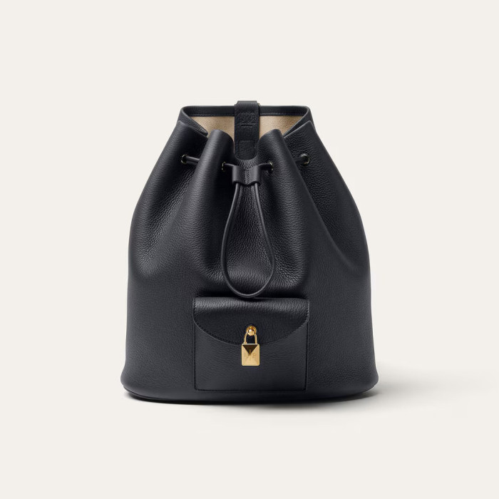 NIGO Loro Piana Extra Women's Fashion Classic Solid Color Drawstring Leather Bucket Tote Bag Bags FAP1404 #nigo78861