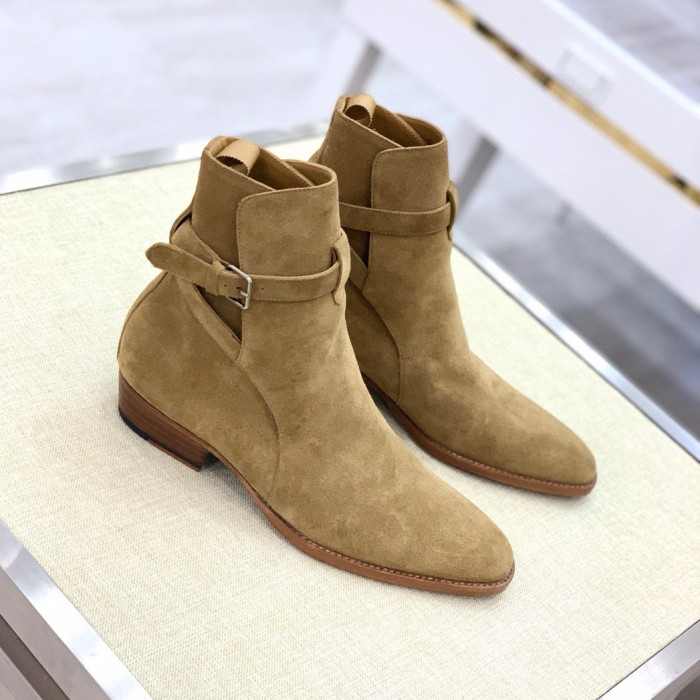 NIGO SAINT LAURENT Men's Fall/Winter Casual Round Toe Slip On Leather Low Top Ankle Boots #nigo78867
