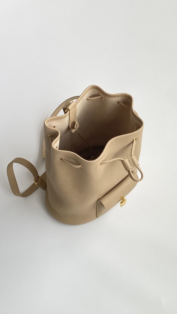 NIGO Loro Piana Extra Women's Fashion Classic Solid Color Drawstring Leather Bucket Tote Bag Bags FAP1404 #nigo78861