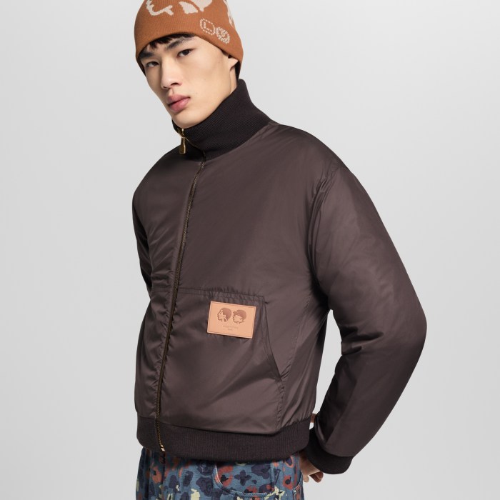NIGO Louis Vuitton Men's And Women's Fall/Winter Fashion Casual High Neck Zipper Jacquard Suede Reversible Drawstring Waist Belt Jacket #nigo78863