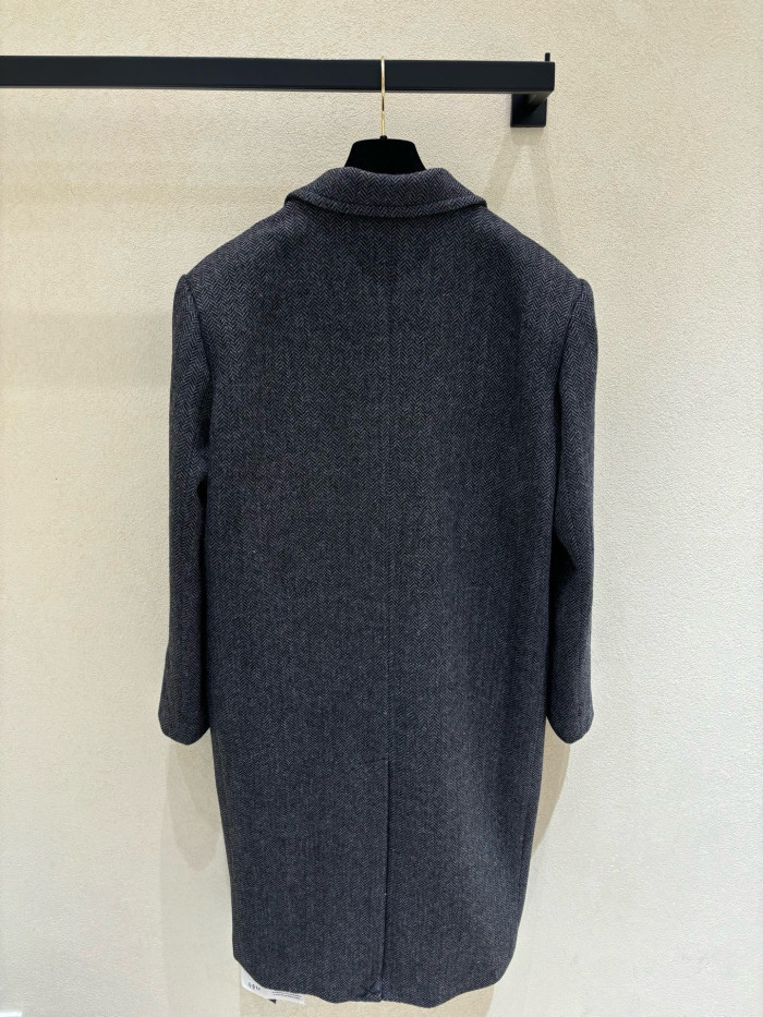 NIGO Prada Women's Fall/Winter Fashion Classic V Neck Single Breasted Herringbone Wool Coat Jacket #nigo78862