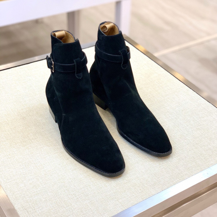 NIGO SAINT LAURENT Men's Fall/Winter Casual Round Toe Slip On Leather Low Top Ankle Boots #nigo78867