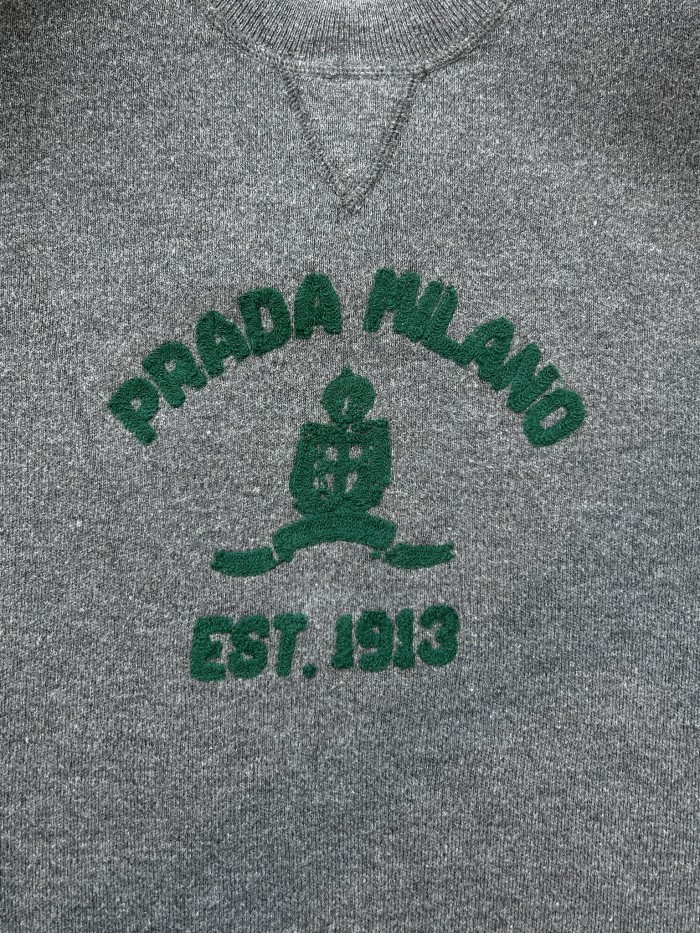 NIGO Prada Men's And Women's Spring/autumn Fashion Casual Wear Casual Solid Color Crew Neck Logo Embroidered Knit Sweater #nigo78874