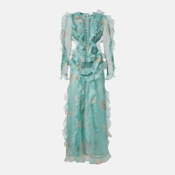 NIGO Zimmermann Women's Spring/Summer Fashion Casual Solid Color Knit Long Sleeve Dress Long Dress #nigo78889