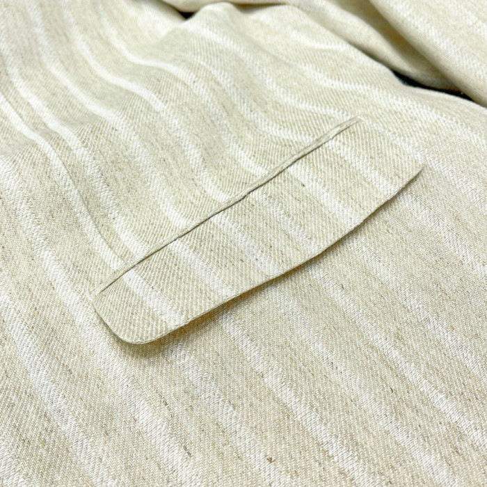 NIGO Kiton Men's Spring/Fall Striped Linen Solid-Color Lapel Single-Breasted Long-Sleeve Slim-Fit Blazer Jacket Ngvp #nigo2394