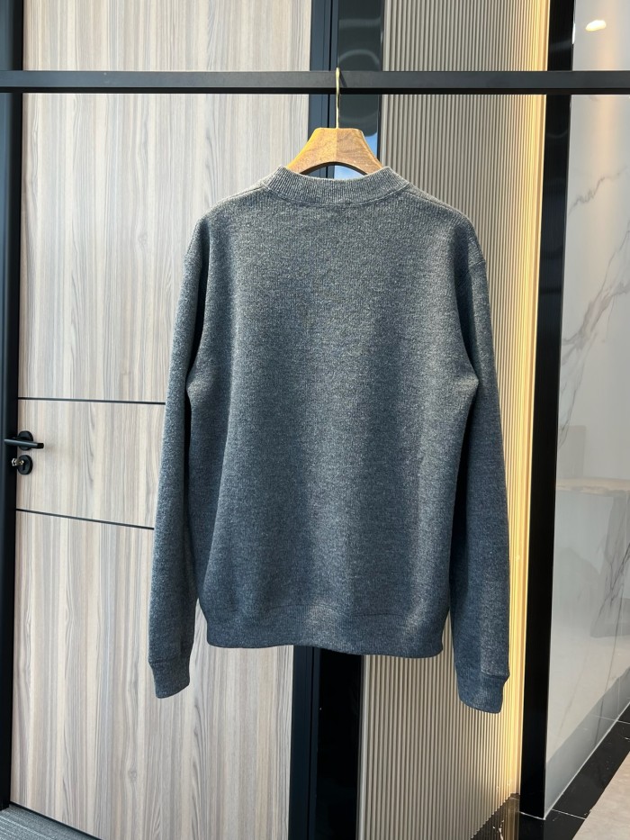 NIGO Prada Men's And Women's Spring/autumn Fashion Casual Wear Casual Solid Color Crew Neck Logo Embroidered Knit Sweater #nigo78874