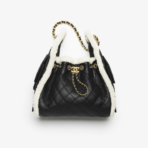 NIGO Chanel Women's Classic Winter Collection Leather Logo Drawstring Chain Handbag Shoulder Bag Bags AS5293-B22309-U4139 #nigo78882