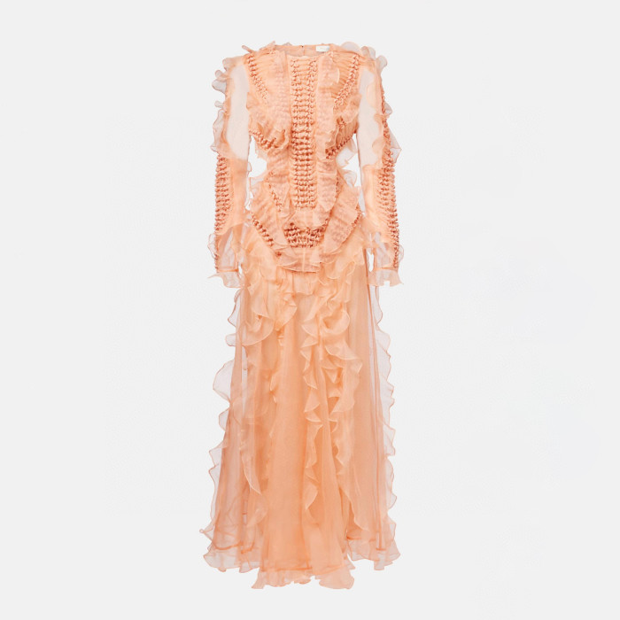 NIGO Zimmermann Women's Spring/Summer Fashion Casual Solid Color Knit Long Sleeve Dress Long Dress #nigo78889