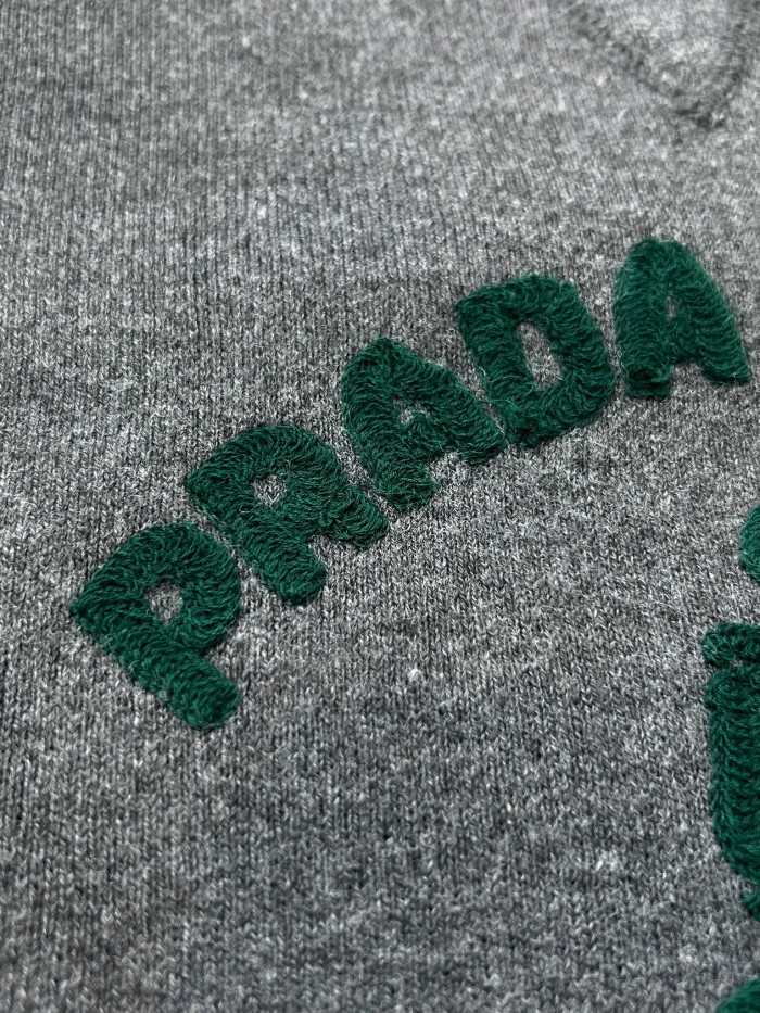 NIGO Prada Men's And Women's Spring/autumn Fashion Casual Wear Casual Solid Color Crew Neck Logo Embroidered Knit Sweater #nigo78874