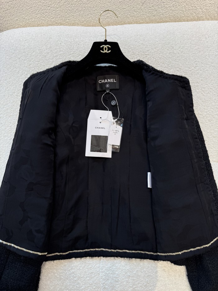 NIGO Chanel Women's Fall/Winter Vintage Cotton Long-Sleeve Single-Breasted Solid Color Multi-Pocket Tweed Jacket #nigo81571