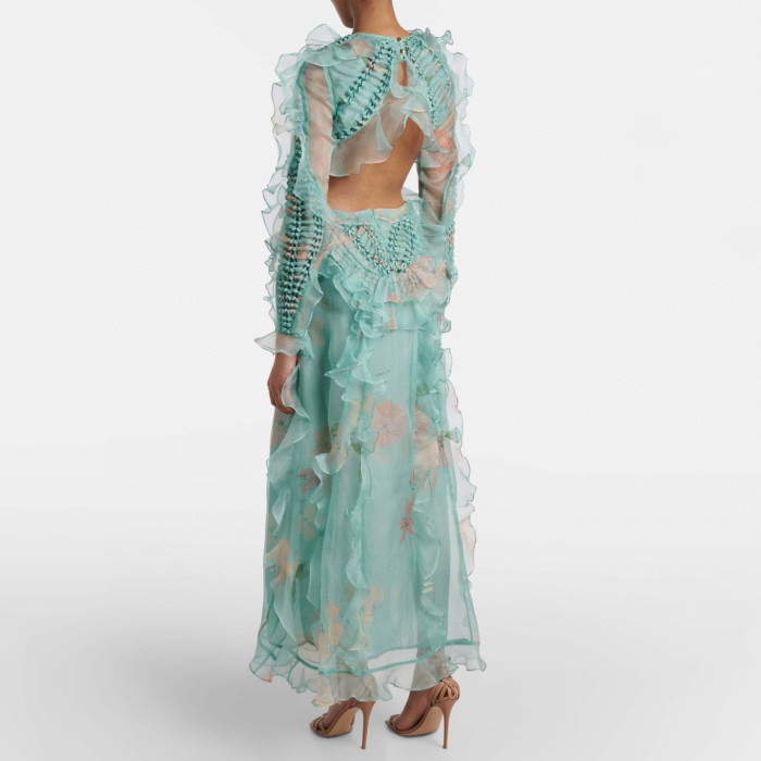 NIGO Zimmermann Women's Spring/Summer Fashion Casual Solid Color Knit Long Sleeve Dress Long Dress #nigo78889