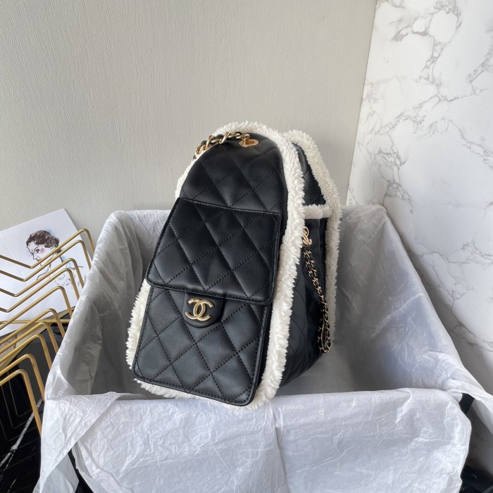 NIGO Chanel Women's Classic Winter Collection Leather Logo Drawstring Chain Handbag Shoulder Bag Bags AS5293-B22309-U4139 #nigo78882