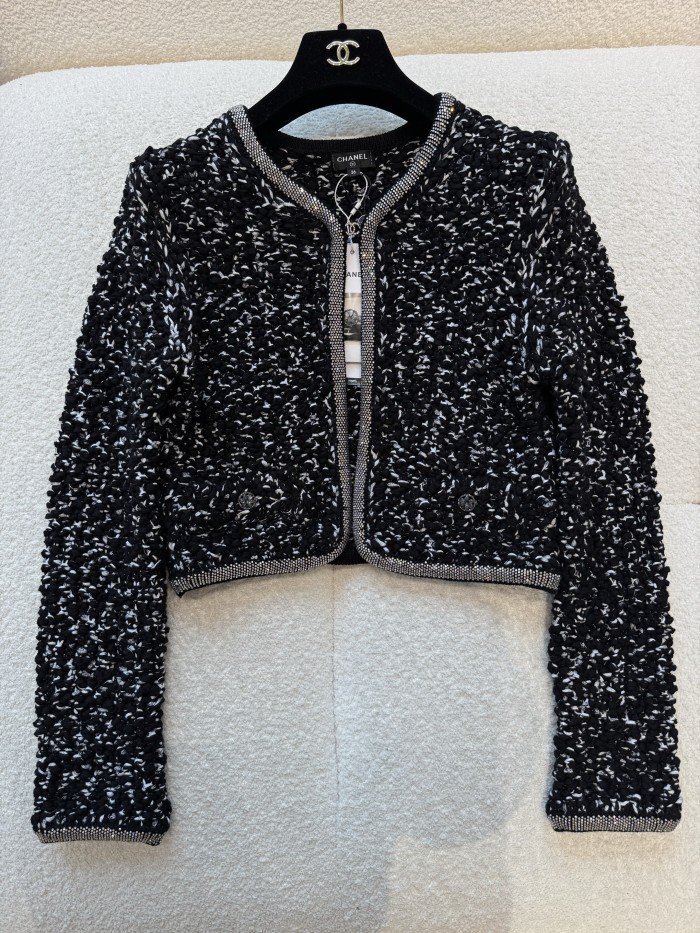 NIGO Chanel Women's Vintage Spring/Fall Rhinestone-Embellished Color-Block Cotton Knit Cardigan Jacket Ngvp #nigo2395