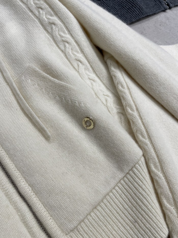 NIGO Loro Piana Women's Spring/Fall Vintage Cashmere Zipper Drawstring Solid-Color Knit Hooded Jacket & Casual Pants Suit Set Ngvp #nigo2511
