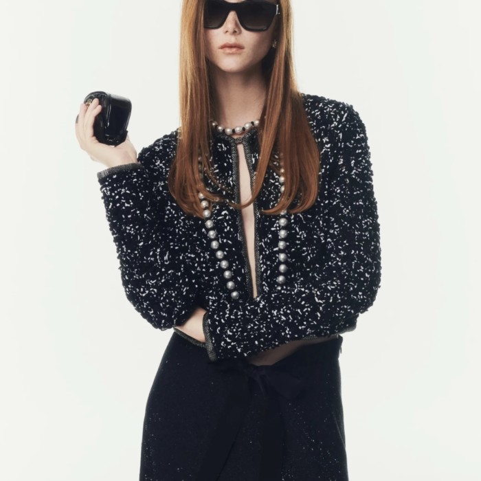 NIGO Chanel Women's Vintage Spring/Fall Rhinestone-Embellished Color-Block Cotton Knit Cardigan Jacket Ngvp #nigo2395