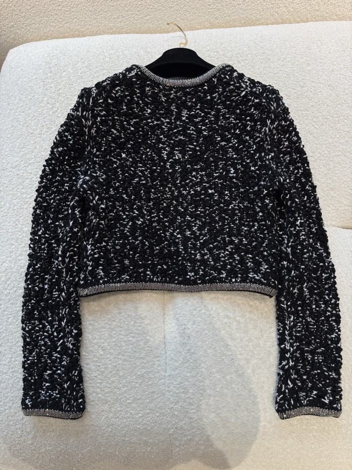NIGO Chanel Women's Vintage Spring/Fall Rhinestone-Embellished Color-Block Cotton Knit Cardigan Jacket Ngvp #nigo2395