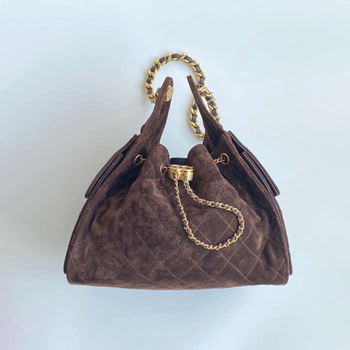 NIGO Chanel Women's Classic Double C Logo Solid Color Link Strap Tweed Shoulder Bag Handbag Bags #nigo77735