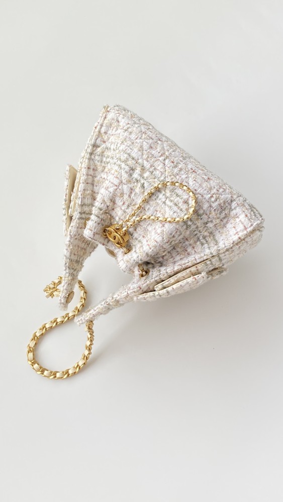 NIGO Chanel Women's Classic Double C Logo Solid Color Link Strap Tweed Shoulder Bag Handbag Bags #nigo77735